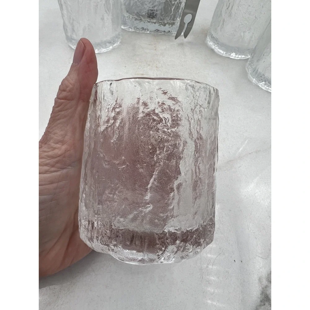 Vintage Studio Nova Frostfire Bar Set Ice Bucket 4 Old Fashioned Hoya Japan